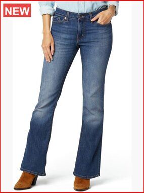 Medium Stretch Denim Boot Cut Jeans, True Mid Rise
